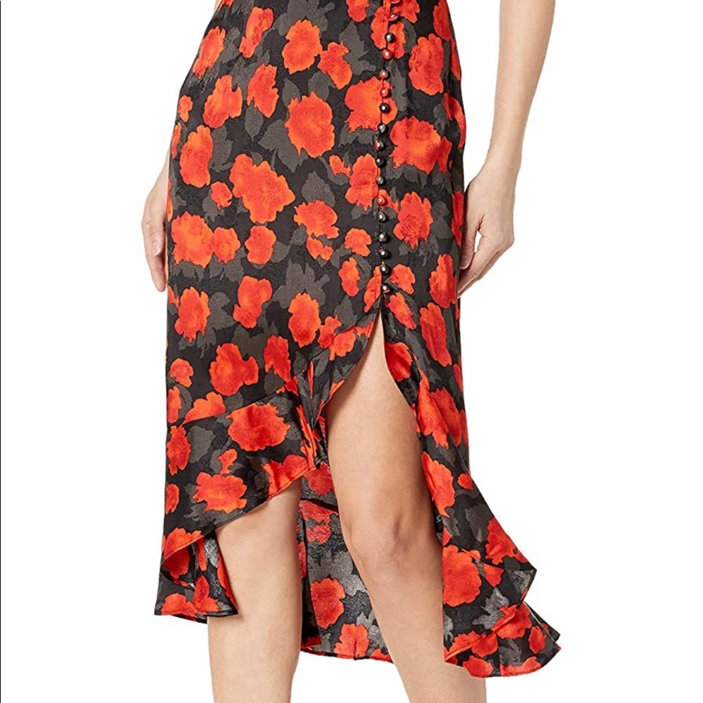 The Kooples Floral Midi Skirt with Slit, New With Tags
